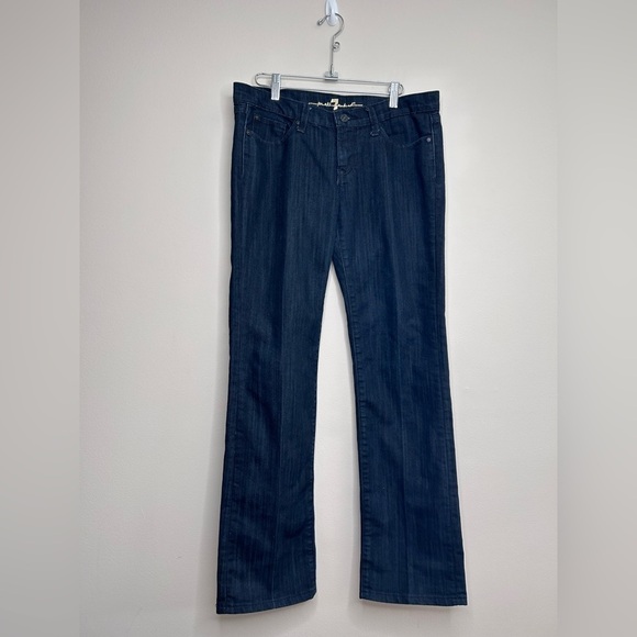 7 For All Mankind Kimmie Straight Indigo Rare Rainbow Crystal Pockets Size 31 - Picture 3 of 13